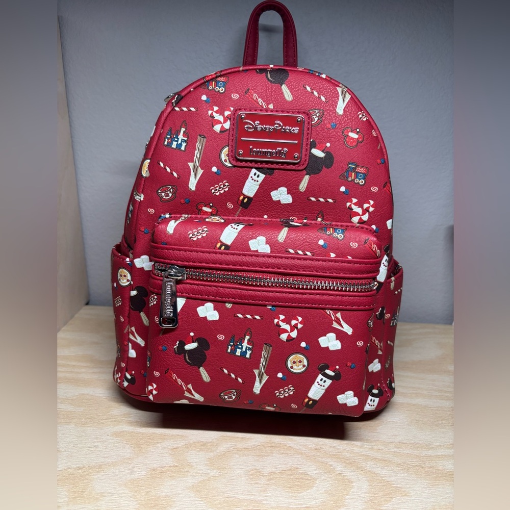 Disney parks Loungefly 2021 Christmas snacks red mini backpack